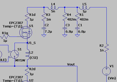 schakeling simulatie power filter